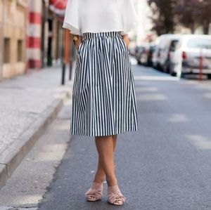 Zara midi stripes blue/white skirt